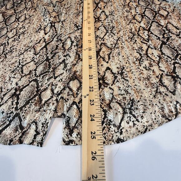 Joie Snakeskin Print Bow Blouse Women’s L Animal Print Top Boho Chic - Picture 7 of 9
